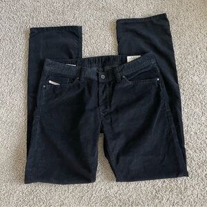 Diesel Viker Corduroy Black Slim Straight Pants